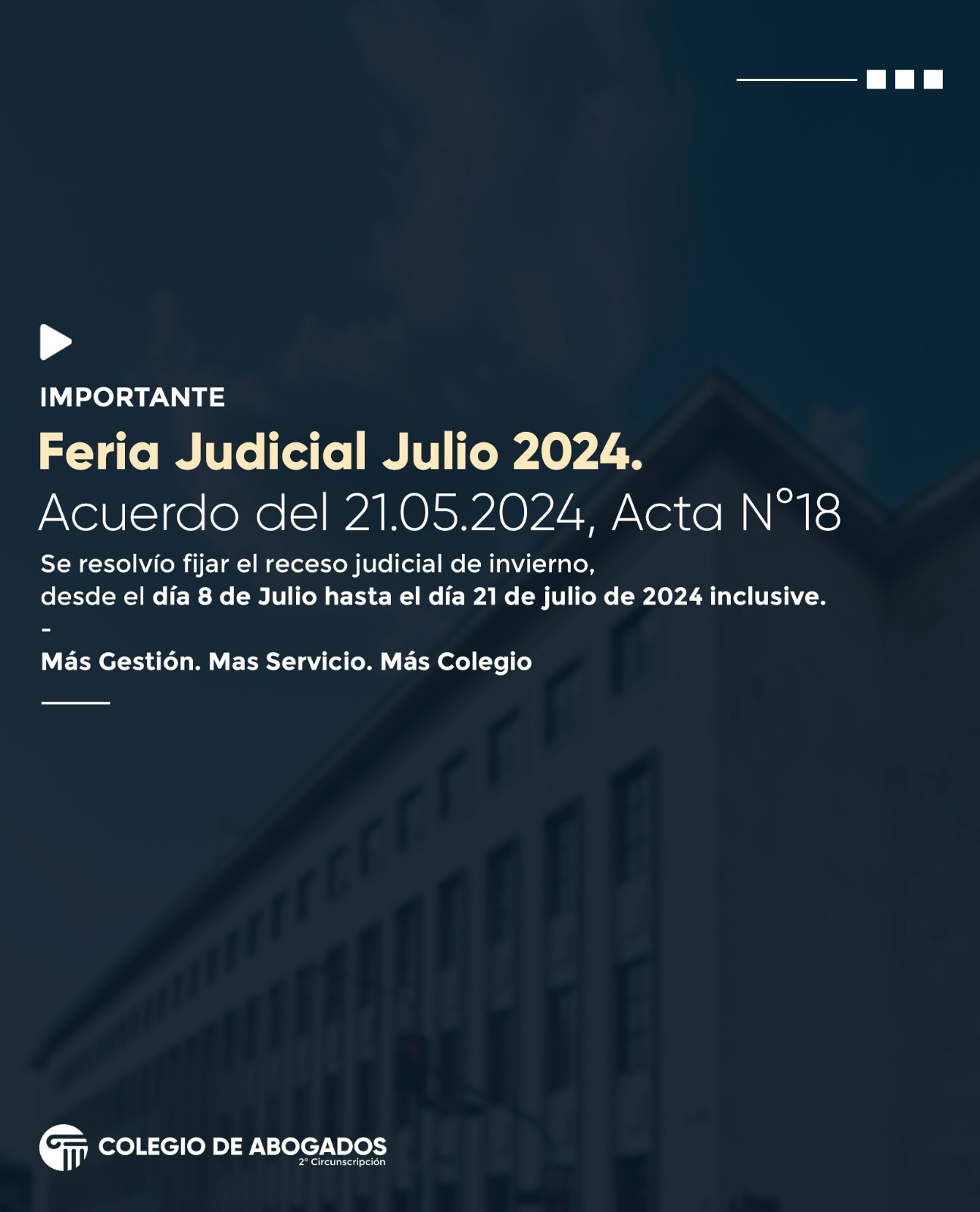 Feria Judicial - Julio 2024